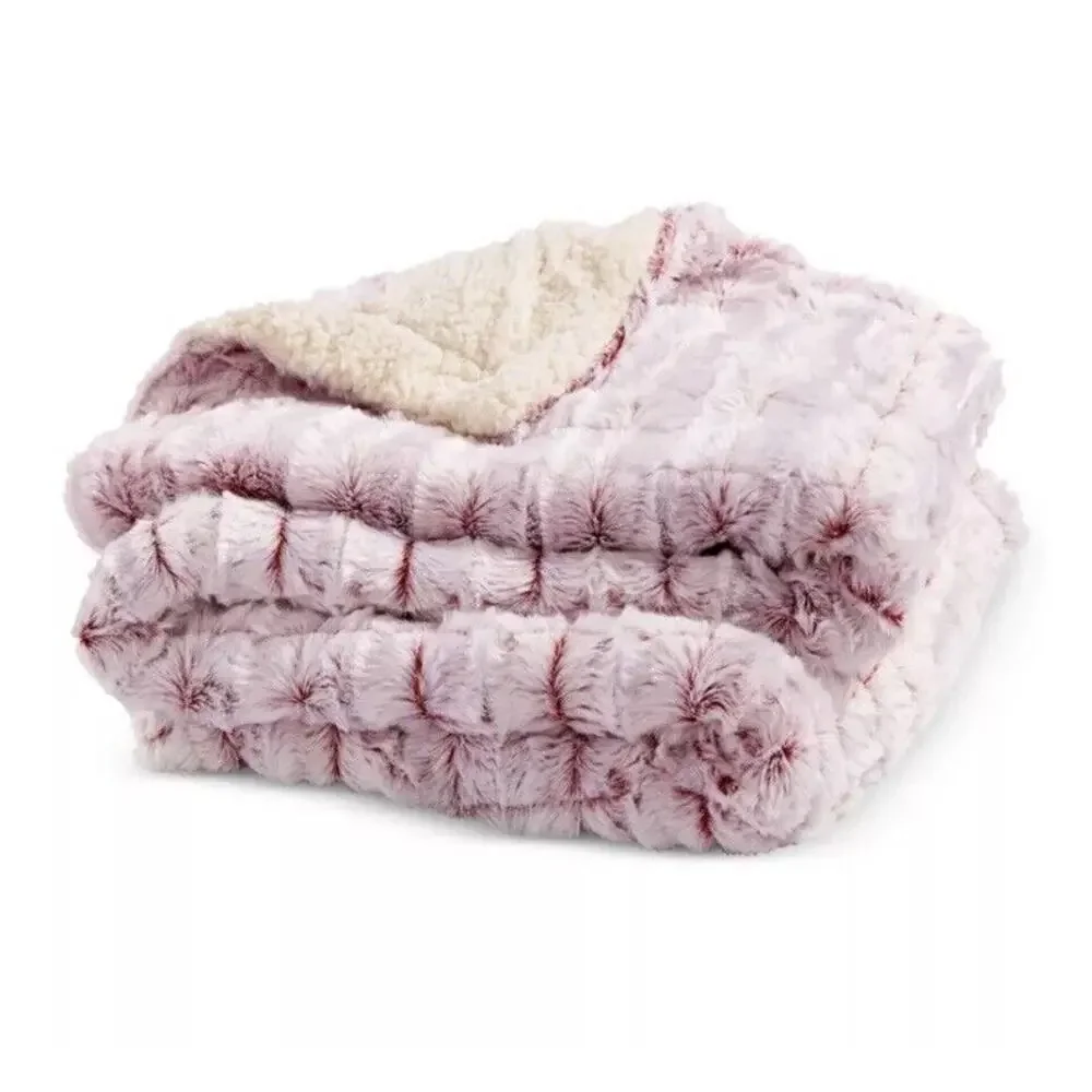 Royal Luxe Reversible Micromink to Faux-Sherpa Tie-Dye Throw, 50